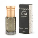 Perfume Oil Patchouli Black Oud Roll-On 6ml – Long Lasting Alcohol-Free Arabian Attar – Premium Unisex Fragrance with Woody Floral Oud Notes, Travel Size Perfume Oil by Luxury Scent