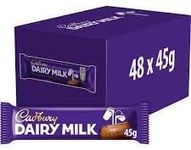 Dairy Milk Chocolate Bar Cadbury Snack Bar Milk Chocolate (45g x 48) (48 Bars (1 Box))