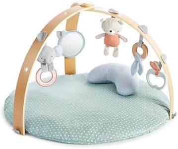 Ingenuity Cozy Spot Reversible Duvet Activity Gym & Play Mat with Wooden Toy bar - Loamy, Newborn and up