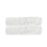 Allure Pack of 2 Bamboo Bath Towels 70 x 125cm – Luxury Super Soft Hypo-Allergenic Plush 550GSM Pair of Bathroom Towels (White)