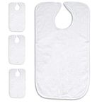 Personal Touch Adult Bibs for Men or Women - Washable Bibs for Elderly or Disabled Adults - Hook & Loop Closure Bibs for Adults - 100% Cotton Bibs - Set of 3, 18 x 30 Inches (White)