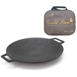 SCSP - Korean BBQ Grill Non-stick Grill/Natural Material 6 Layer Coating/[Made In Korea]Circular size 13 inches[Bag included] Can be used for both home and outdoor stoves.