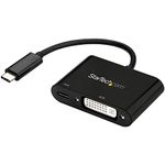 STARTECH USB C to DVI Adapter with Power Delivery - 1080p USB Type-C to DVI-D Single Link Video Display Converter w/Charging - 60W PD Pass-Through - Thunderbolt 3 Compatible - Black (CDP2DVIUCP)