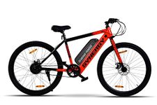 SYNERGY B2 Electric Cycle with Removable Battery, Dual Disc Brakes, 250w BLDC Motor, 13Ah Li-lon Battery, LCD Speedometer, 95% Pre-Assembled with Charger, Red (LCD Display)