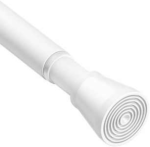 Zipglo Tension Rod 28 to 48 Inch，White Tension Curtain Rod Adjustable Curtain Rod No Slip Spring Tension Curtain Rod No Drill Spring Curtain Rod for Window, Doorway，Closet，Kitchen, Bathroom