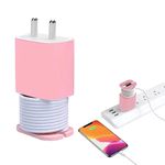 GadgetBite Silicone Charger Case for iPhone 18W/20W Chargers | Portable Cable Winder and Organizer | Travel-Friendly Anti-Break Protection (Charger Not Included) - Pink