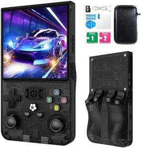 R36TMAX Retro Handheld Game Console, 4.0 Inch IPS HD Screen Retro Gaming Console, Handheld Game Console with 18000+ Classic Games, Supports WiFi Networked Fighting and OTG, Built-in 64G-Graphite Black