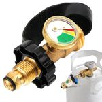 Propane Tank Gauge Indicator with Color-Coded Dial, Metal Comprehensive Adapter for BBQ Gas Grill Cylinder, Universal Gas Pressure for Picnic Outdoor (1pcs)