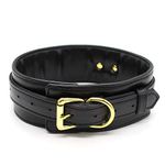 Women and Men's Padded Faux Leather Choker Neck Collar (Black)