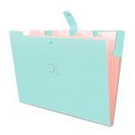 Expanding File Folder, HAISSKY A4 Letter Paper Pockets Accordion Document Bag Organizer Wallets Files Folders with Buckle Closure for School Office, 5 Pockets