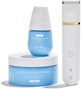 Bushbalm Ingrown Hair Bikini Trimmer Kit – Francesca Trimmer with Nude Scrub & Oil – 3pc Grooming Set for Women, Bikini, Underarms & Legs – Smooth Skin, Razor Bump