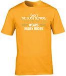 Hippowarehouse Forget The Glass Slippers This Princess Wears Rugby Boots Unisex Short Sleeve t-Shirt (Specific Size Guide in Description) Gold