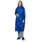 THE CLOWNFISH Polyester Raincoats For Women Raincoat For Ladies Waterproof Reversible Double Layer. Drizzle Diva Series (Royal Blue, Large)