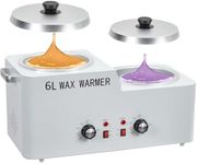 6L Large Wax Warmer for Hair Removal, 15 Mins Quick Wax Melting Professional Wax Pot Warmer, Wax Warmer Kit for All Hair Types Including Facial, Legs, Bikini,White Wax Warmer Double