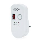 Serplex® Kitchen Gas Detector Natural Gas Leak Detector Gas Leakage Detector Alarm Household Gas Alarm with Digital Display Plug and Go Methane Propane Gas Detector Alarm