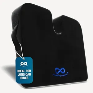 Everlasting Comfort Car and Truck Seat Cushion - Memory Foam Wedge Chair Driving Pillow (Black)