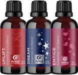 Relaxing Essential Oil Blends for Diffuser - Uplift Dream and Entice Essential Oils for Diffusers Aromatherapy and Baths with Pure Essential Oils Including Lavender Sage Ylang Ylang and Orange