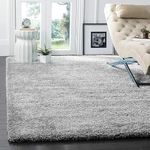 LUXE LEGACY CARPETS Export Quality Plain Fur Rectangular Rugs for Drawing Room Living Room and Bedroom 5x7 feet Grey