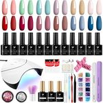 Gel Nail Polish Kit with U V LED Na