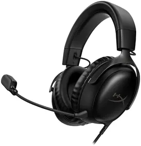 HyperX Cloud III – Wired Gaming Headset, PC, PS5, Xbox Series X|S, Angled 53mm Drivers, DTS, Memory Foam, Durable Frame, Ultra-Clear 10mm Mic, USB-C, USB-A, 3.5mm – Black