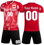 KILUZARNO Personalized Soccer Jersey Shorts Kids Adults Soccer Uniform with Name Number Team Logo Soccer Jersey Set