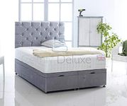 Suede Fabric Ottoman Foot Lift Bed Base with HEADBOARD ONLY by Comfy Deluxe LTD (Silver, 5FT King-Size)