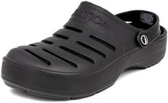 Nautica Men's Clogs - Athletic Sports Sandal - Water Shoes Slip-On with Adjustable Back Strap-River Edge-Black Size-10