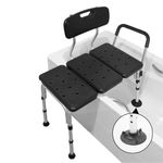 PEPE - Non Slip Bath Seat for Adults, Bath Chair for Elderly with Padded Armrest, Bath Aids & Safety for Getting Into and Out of Bath, Bathroom Transfer Bench Aids for Disabled, Bathtub Bench