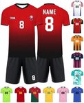 Custom Soccer Jersey Personalized Team Name Number Sports Shirt Customize Futbol Logo Jerseys for Kids Men Boys Youth, Red Gradient