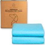 PET IMPACT Reusable Dog Pee Mats, XL Premium Washable Puppy Training Pads, Dog Incontinence Pads, 2-Pad Box EXTRA LARGE (Sky Blue, 35"x32")