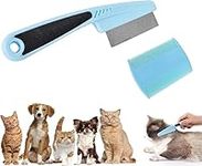 LYSAIMG 2Pcs Dog Combs,Pets Grooming Comb,Stainless Steel Fine Tooth Combs Removes Loose Undercoat and Tangled Hair,Double Sided Remove Flea Lice Fine Tooth Hair Combs,for Long and Short Haired Cats and Dogs.