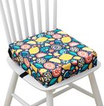 Toddler Booster Seat for Dining Table, 3.15 inch Washable Heightening Cushion for Kids Chair, Kid Booster Seat Cushion Pad with Belt and Strap Adjustable Booster Seat for Eating Toddler (Fruit)