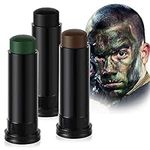 Aomig 3Pcs Face Paint Stick, Eye Face Body Paint Stick Colors Tube Waterproof Face Paint For Sports Baseball Softball Football Athletes Halloween Game Cosplay Costume Party Makeup (BlackGreenRed)