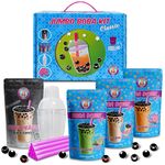 Jumbo Boba Bubble Tea Kit Makes 30+ Drinks DIY by Buddha Bubbles Boba Green Tea Latte, Taro & Honeydew