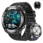 Military GPS Smart Watch: 1.45” IPS Screen, Built-in GPS, Altimeter, Barometer, Compass, Health Monitoring, Games, Long Battery Life, 100+ Sports Modes, Waterproof, AI Voice Assistant, Android/iOS