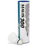 YONEX Mavis 300 Badminton Shuttlecocks (6 pieces), White, 78-Medium-Blue