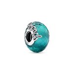 Pandora Moments Always friends sterling silver charm with faceted green Murano glass with silver foil