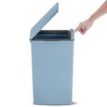 EKO - Morandi Kitchen Bin - Touch Recycling Bin - Perfect for Kitchen & Home, Titanium Blue Plastic Bin, 40 Litre