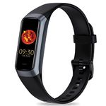 Fitness Tracker with 24/7 Heart Rate, Blood Oxygen Blood Pressure Sleep Monitor, Activity Trackers IP68 Waterproof,Pedometer Step Calorie Counter Health Smart Watch for Women Men (Black)