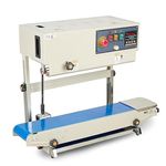 JD9 Continuous Sealing Machine Vertical Automatic Continuous Plastic Bag Band Sealing Sealer Machine Temperature Control, Bag Sealer Machine (White Color)