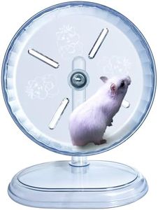 lazYYzal Silent Hamster Wheel, Super-Silent Hamster Exercise Wheels Accessories, Quiet Running Wheels, Adjustable Stand for Hamsters Mice Or Other Small Animals (White, Ф 7 inch)