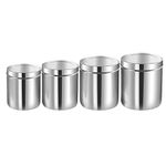 Vinod Kraft Stainless Steel Ubha Dabba Set of 4 Pcs | 3.4, 4.3, 5.4 and 6.6 Litres | Canisters Set | Kitchen Storage Containers Set | Food Grade | 2 Year Warranty - Silver