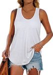 XIEERDUO Tank Tops for Women Loose Fit Racerback Womens Summer Tops Casual Sleeveless Shirts Workout Trendy 2024 White M