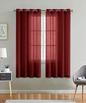 GD Home Fabric Cotton Linen Solid Curtain with Eyelet Rings, Window Curtains for Pooja Room/Living Room/Dining Hall/Hotel/Bedroom/Kid Room/Kitchen (6 Feet, Maroon) Set of 2