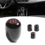 Yumfugu 1 PC Automotive Gear Shift Knob, Car Five-Speed Gearbox Shift Head with Adapter, Modification Replacement Accessories, for Most Manual Transmission Models (Black)