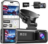 REDTIGER Dash Cam Front Rear, 4K/2.5K Full HD Dash Camera for Cars, 32GB Card Included, Built-in Wi-Fi GPS, 3.18” IPS Screen, Night Vision, 170°Wide Angle, WDR, 24H Parking Mode(F7NP)