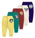 minicult Unisex-Child Cotton Baby Pajamas Pants with Disney Mickey and Friends Character Prints(Yellow)(Pack of 5)(2-3 Years)