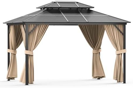 GarveeLife Outdoor Patio Pavilion - 13x10 Feet, Aluminum Alloy + Pc Solar Panel, Double Roof, Suitable for Lawns, Gardens, Backyards, and Decks, Suitable for All Seasons, Used for Family Gatherings.