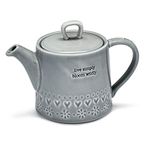 Cooksmart British Designed Ceramic Tea Pot | Large Teapot For Serving Hot Drinks | Tea Pots For All Family Sizes - Purity
