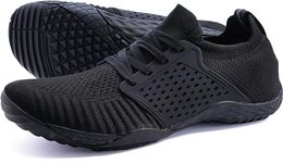 WHITIN Women's Barefoot & Minimalist Shoe | Zero Drop Sole | Trail Runner, W63 | Jet Black, 10